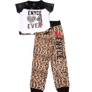 ENYCE CHEETAH PRINT 4EVER 2-PIECE OUTFIT - 12 M (BRAND NEW)
